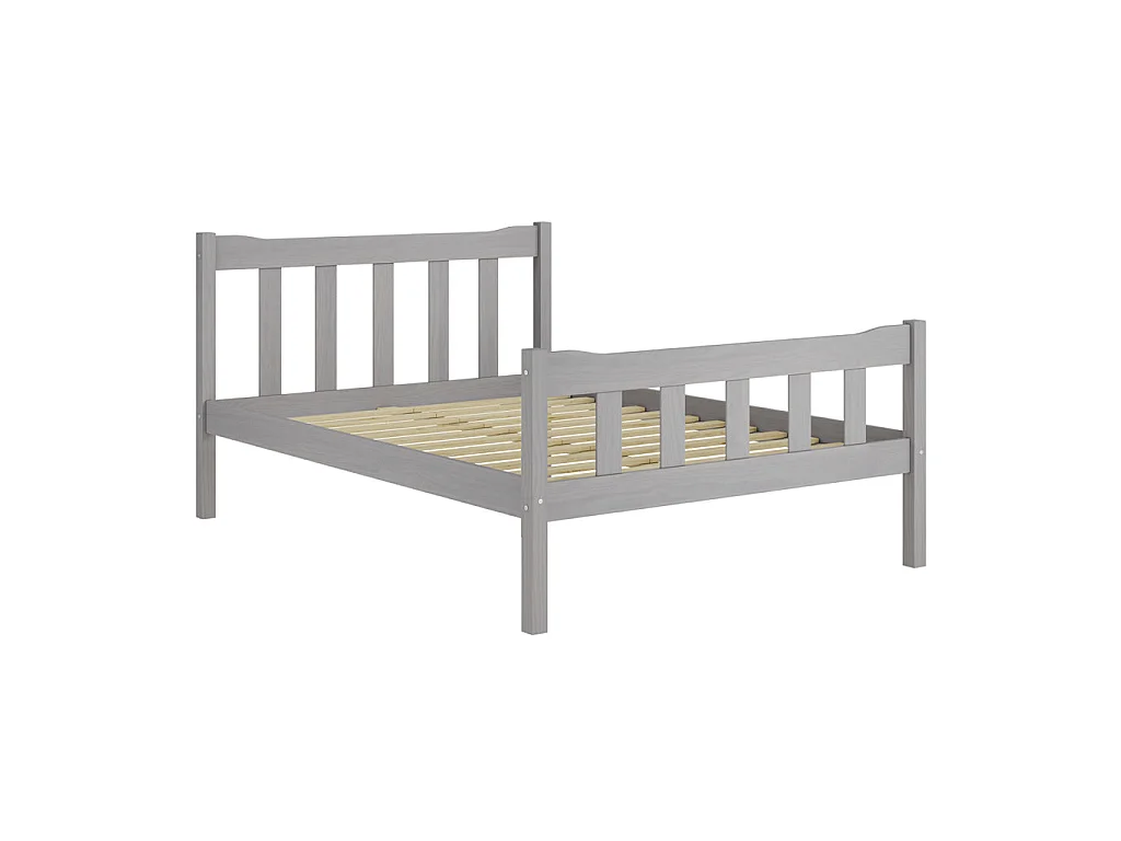 Tralee Grey Washed Pine 4ft6 Double Bed with Panelled Headboard and Footboard