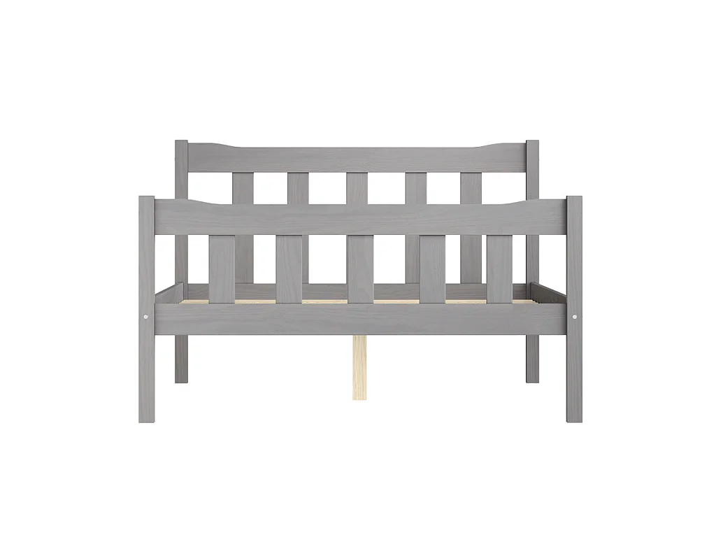 Tralee Grey Washed Pine 4ft6 Double Bed with Panelled Headboard and Footboard