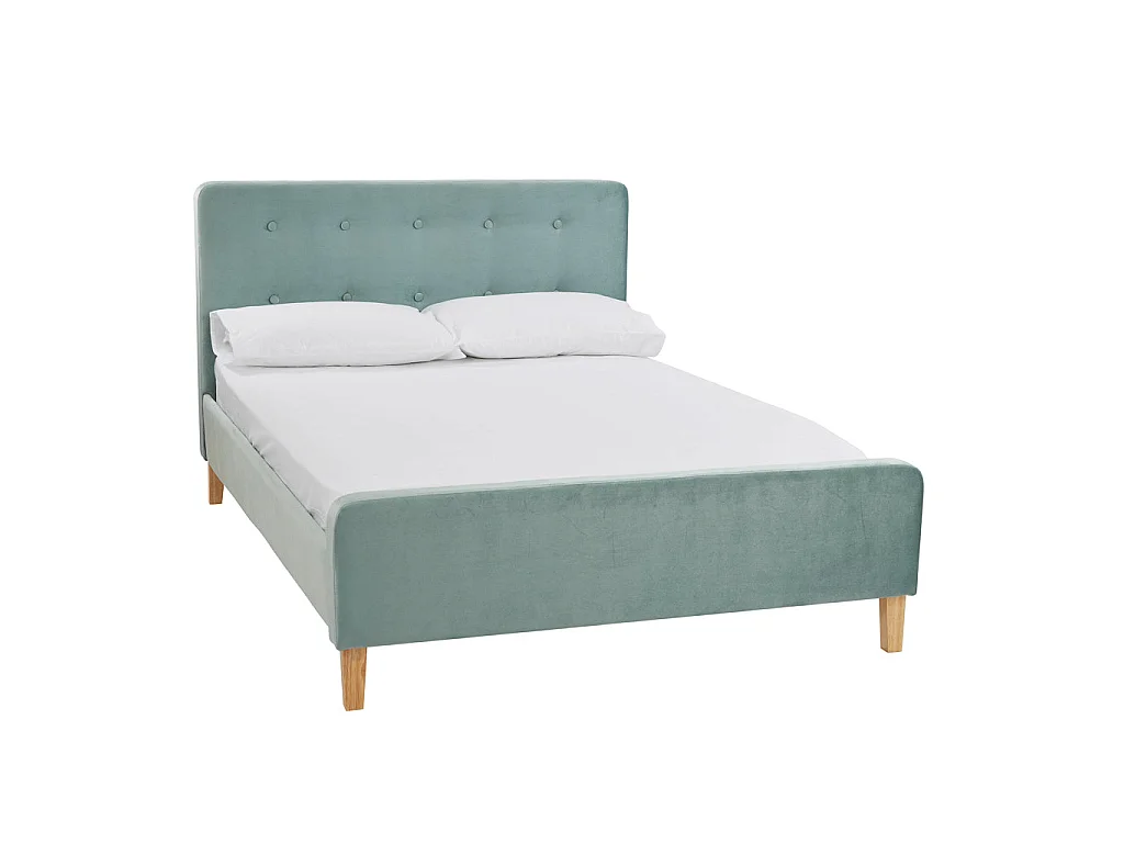 Kinsale Soft Aqua Blue King Size Bed 5ft Tufted Velvet Headboard and Footboard