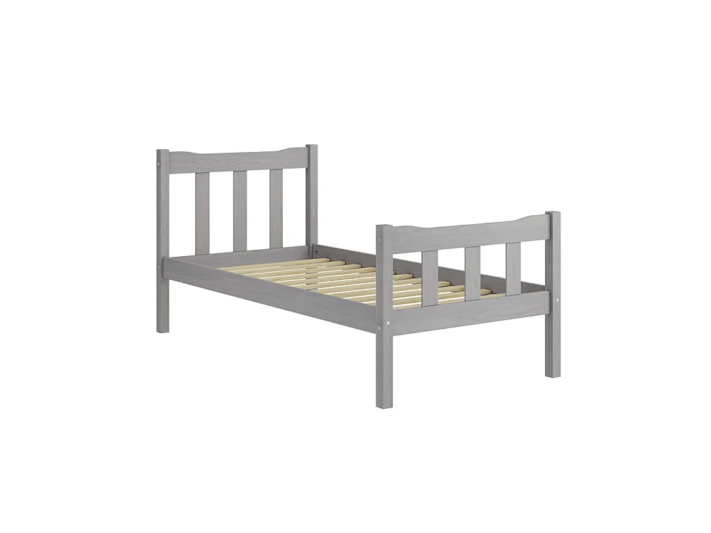 Tralee Grey Washed Pine 3ft Single Bed with Panelled Headboard and Footboard