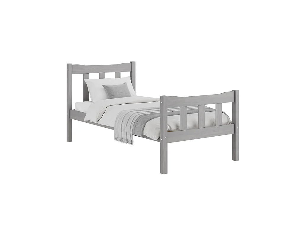 Tralee Grey Washed Pine 3ft Single Bed with Panelled Headboard and Footboard