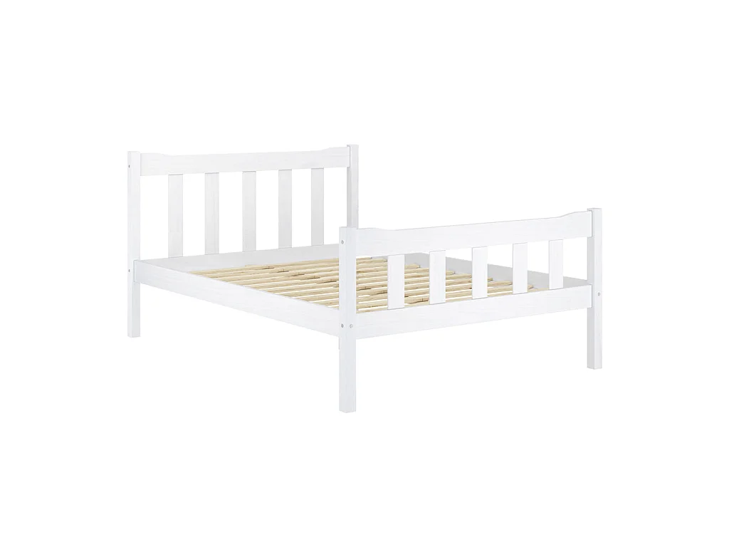 Tralee White Washed Pine 5ft King Size Bed with Slatted Headboard and Footboard