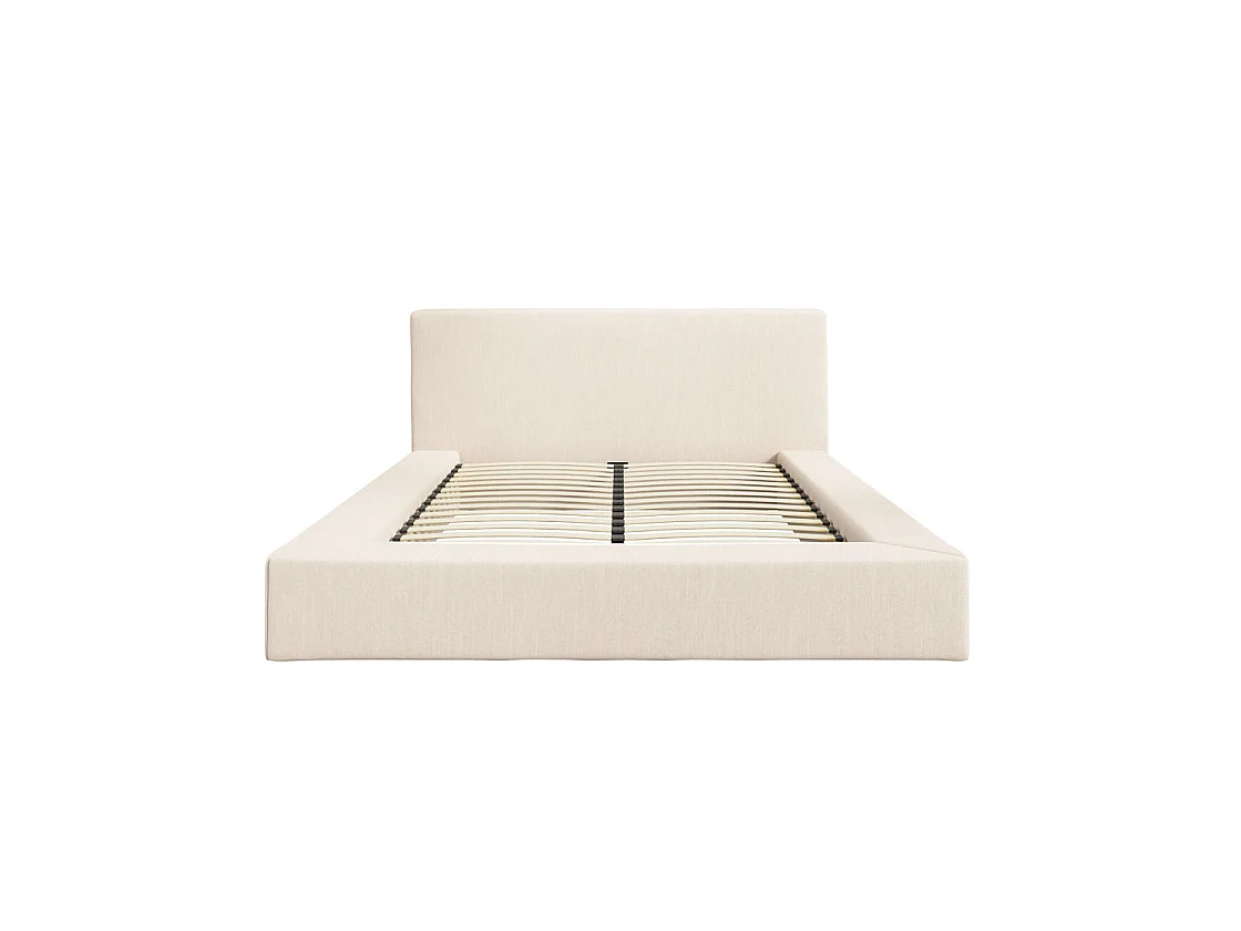 Portarlington Upholstered Ivory Twill Double Bed 4ft6 with Headboard