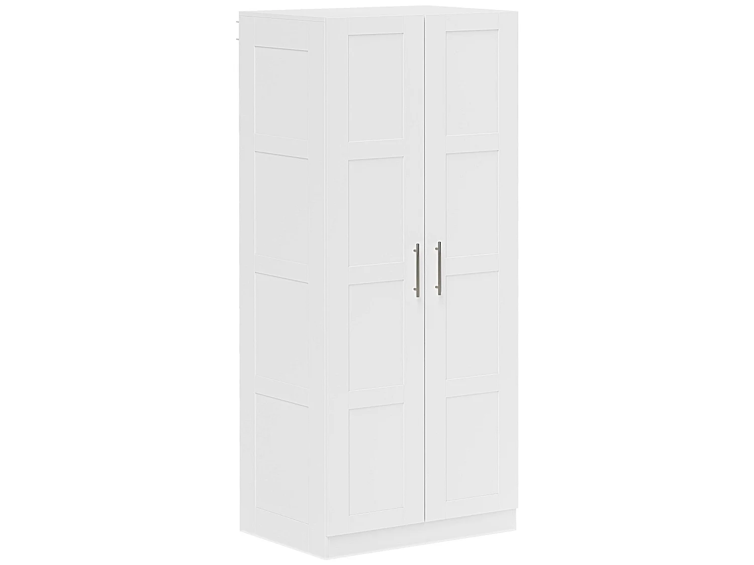 Coravello White 2 Door Wardrobe with Hanging Rail and Shelves