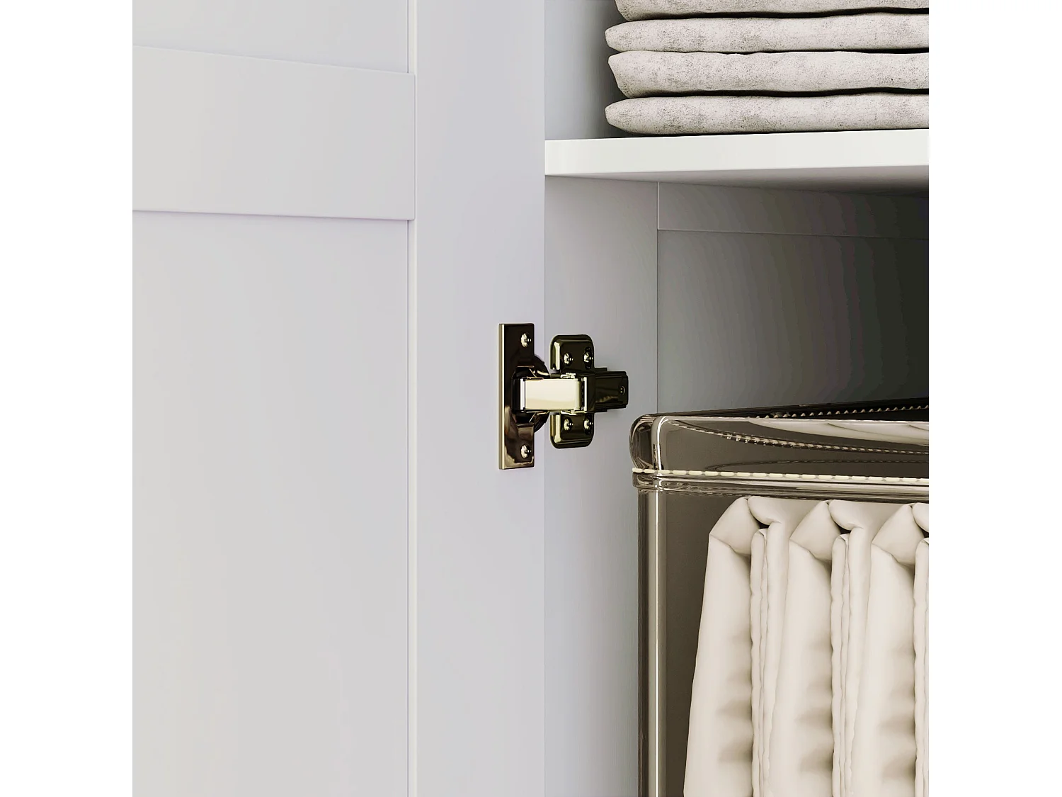 Coravello White 2 Door Wardrobe with Hanging Rail and Shelves