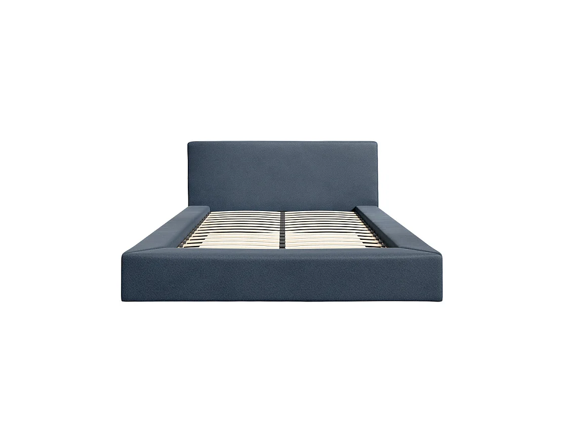 Portarlington Upholstered Navy Twill 5ft King Size Bed with Headboard