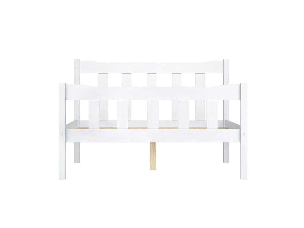 Tralee White Washed Pine 4ft6 Double Bed Slatted Headboard and Footboard