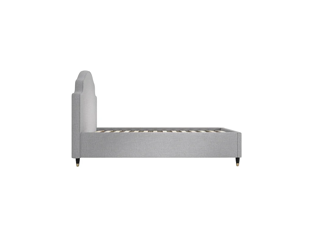 Monterey Light Grey Single Bed Linen Blend Padded Headboard Sprung Slats