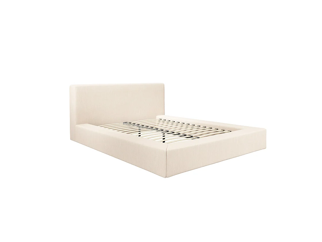 Portarlington Upholstered Ivory Twill 5ft King Bed with Headboard