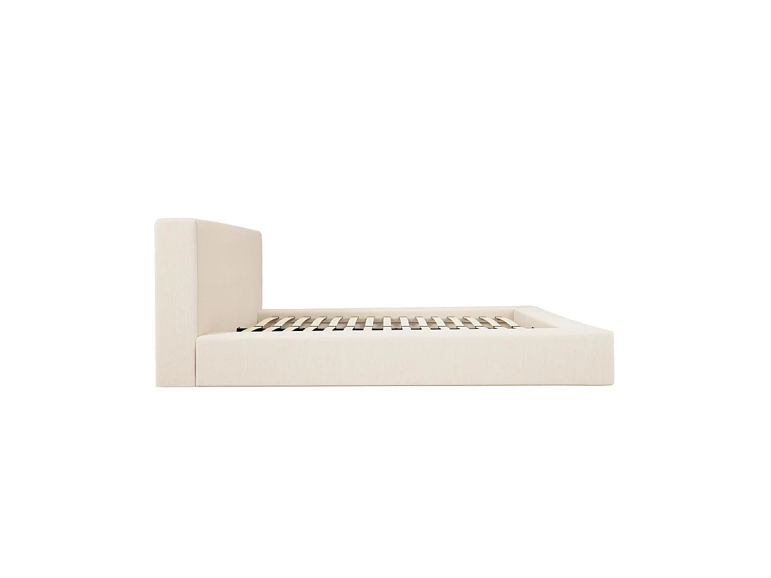Portarlington Upholstered Ivory Twill 5ft King Bed with Headboard