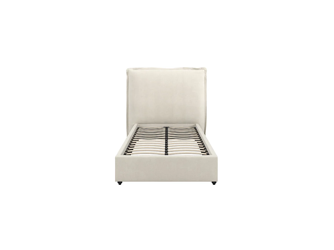 Wexford 3ft Single Bed Ivory Linen Upholstered Pillow Headboard