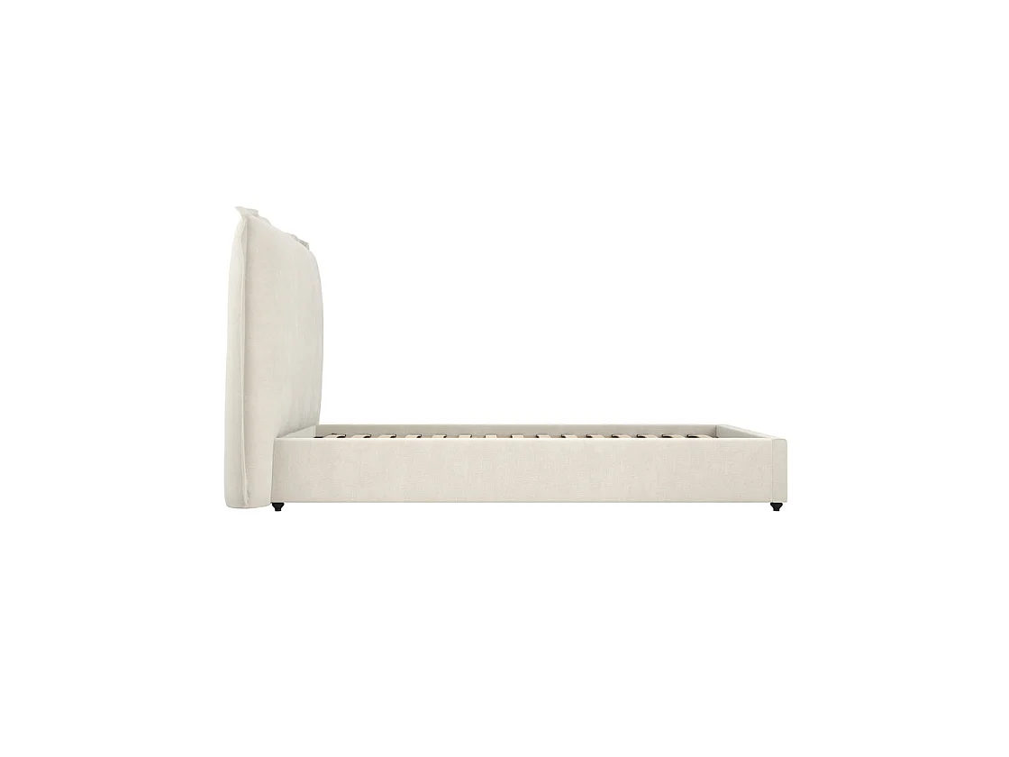 Wexford 3ft Single Bed Ivory Linen Upholstered Pillow Headboard