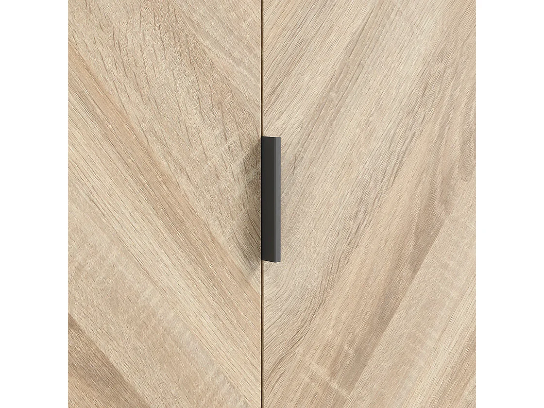 Skerries 2 Door Chevron Wardrobe Natural Oak with 2 Drawers