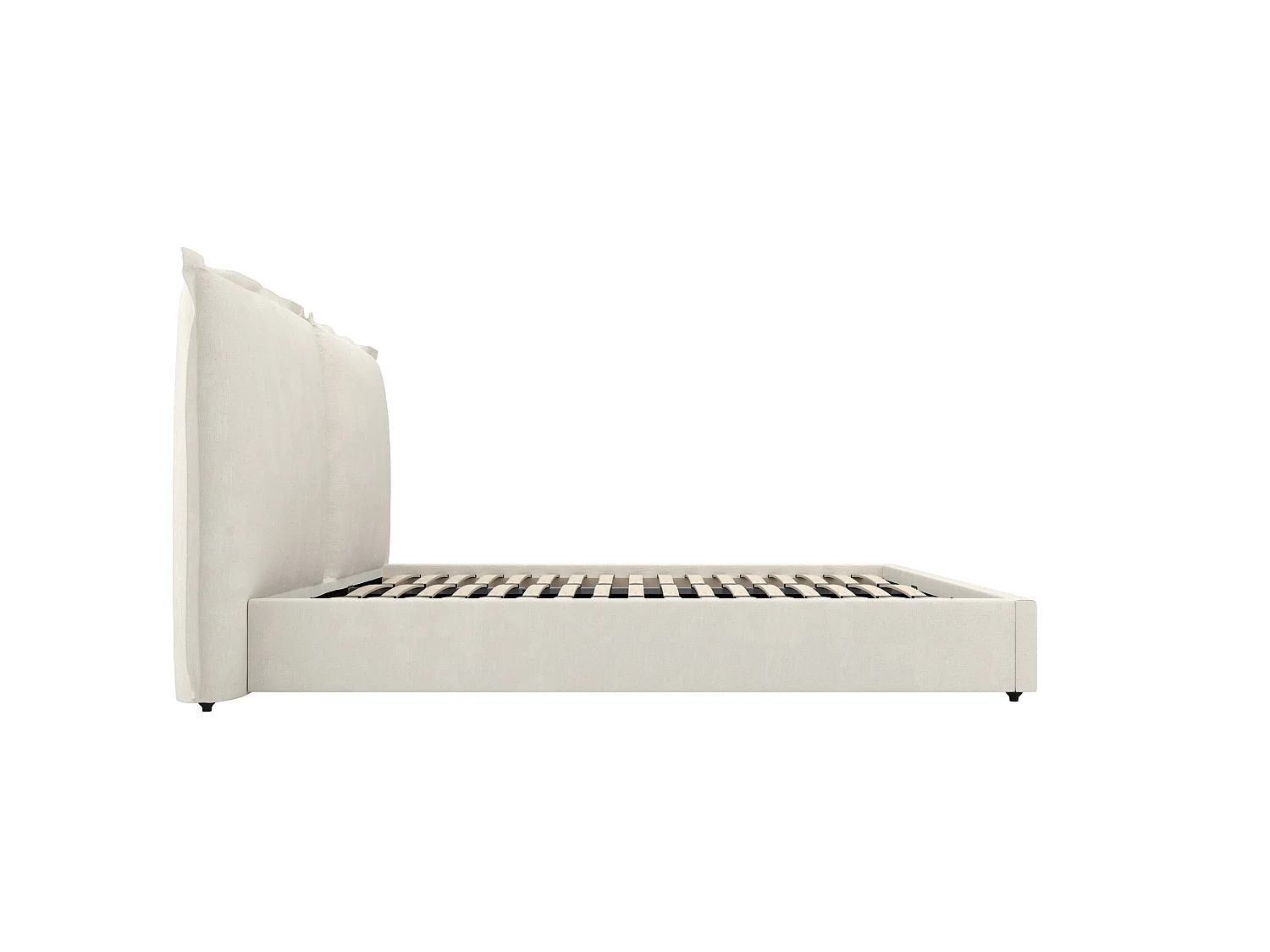 Wexford Ivory Linen Upholstered 5ft King Size Bed with Pillow Headboard