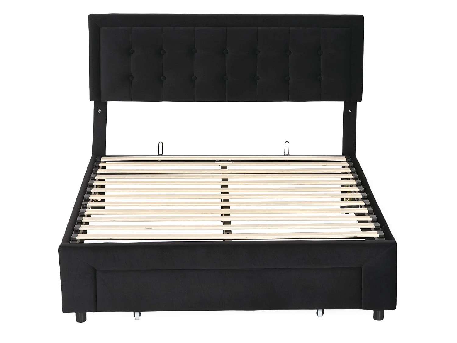 Mora 4ft6 Double Ottoman Bed Frame with Front Divan Drawer Storage Black