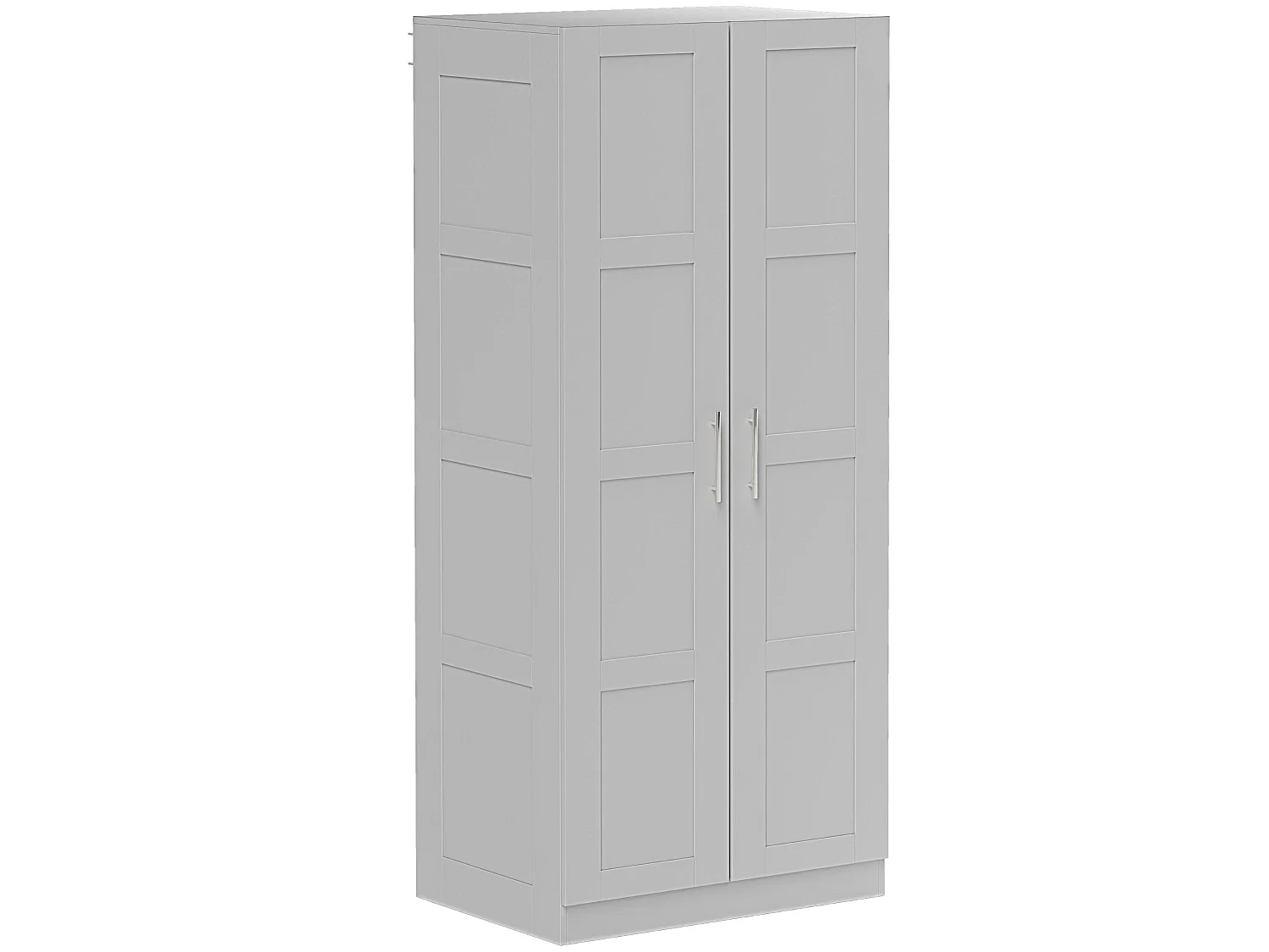 Coralani Grey 2 Door Wardrobe Hanging Rail and Shelves
