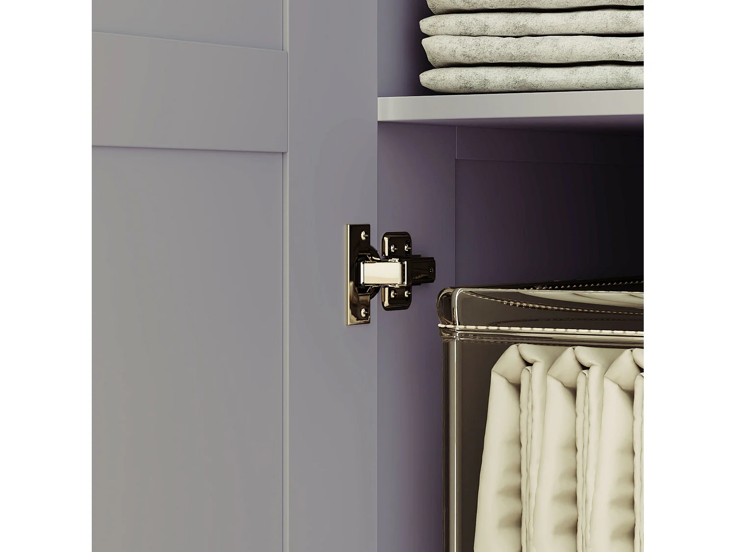 Coralani Grey 2 Door Wardrobe Hanging Rail and Shelves