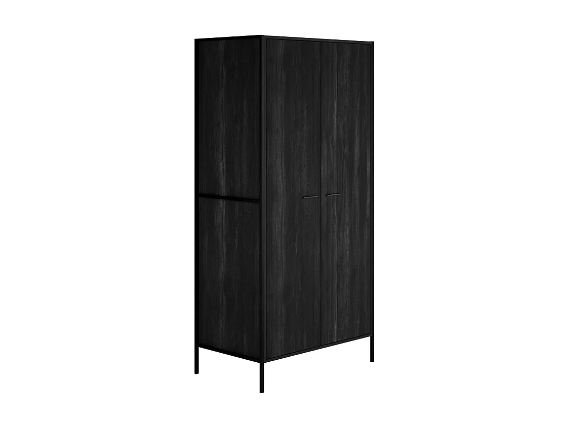 Ireland Black Wood Effect 3 Door Wardrobe with 1 Drawer