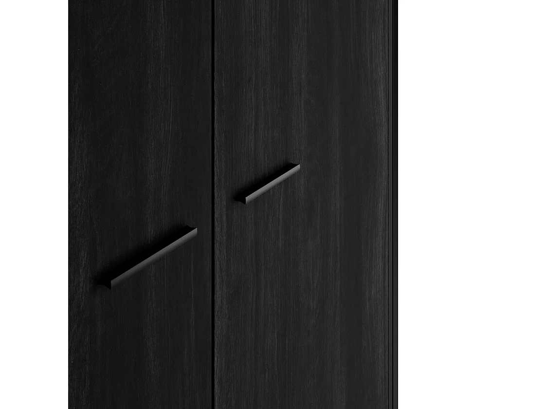 Ireland Black Wood Effect 3 Door Wardrobe with 1 Drawer