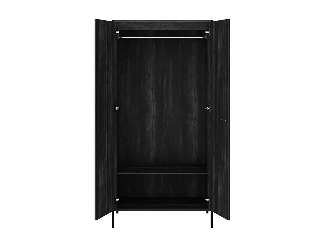 Ireland Black Wood Effect 3 Door Wardrobe with 1 Drawer
