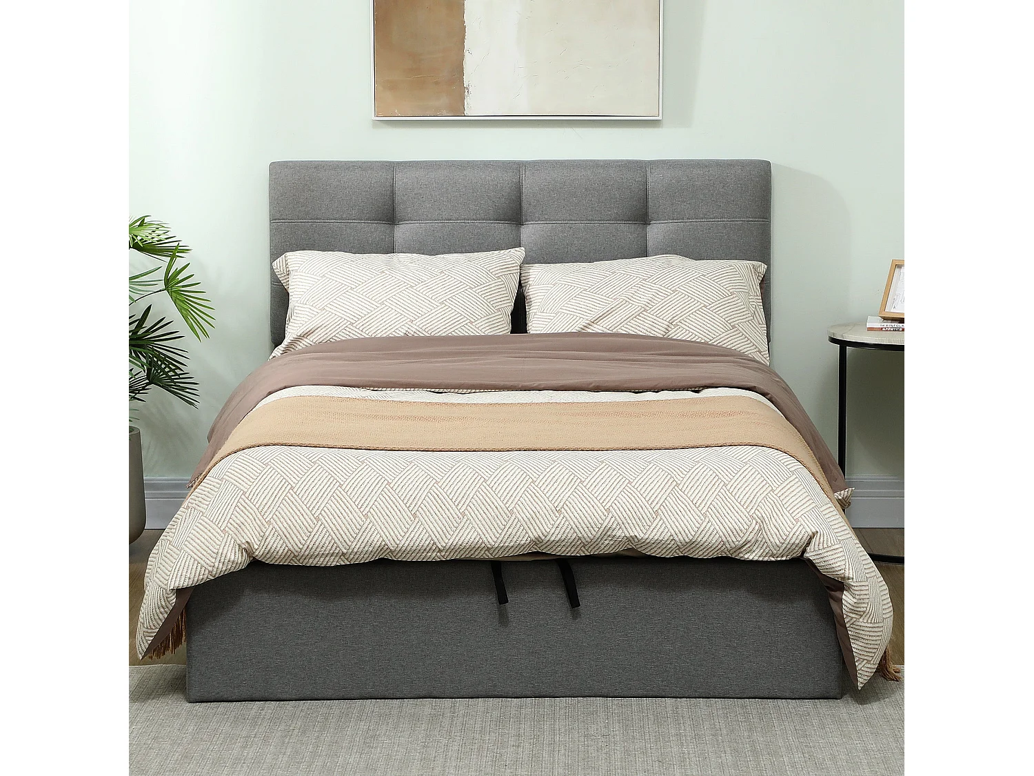 Sutto 4ft6 Double Ottoman Bed with Gas Lift Storage Grey