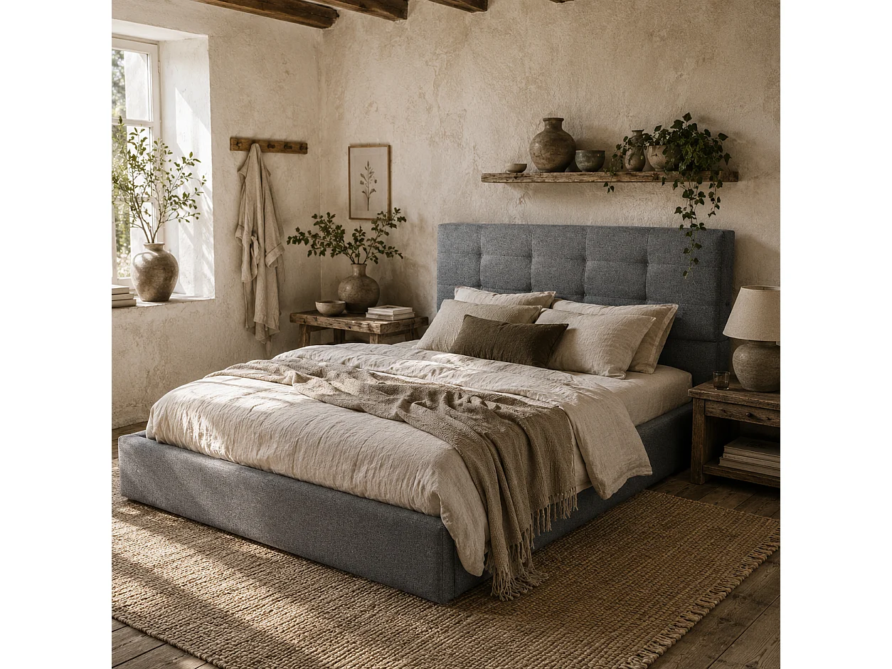 Sutto 4ft6 Double Ottoman Bed with Gas Lift Storage Grey