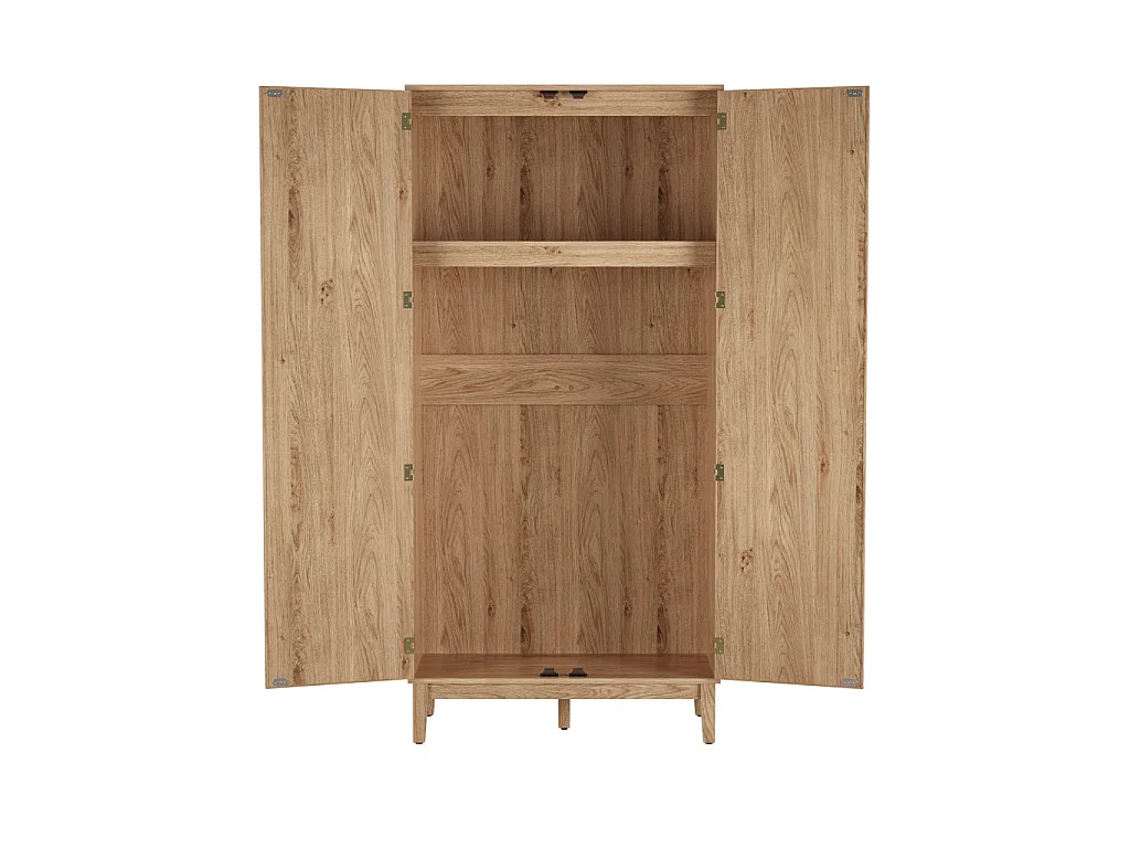 Waterford Oak and Rattan 2 Door Wardrobe Natural Oak 181x85x55.7cm