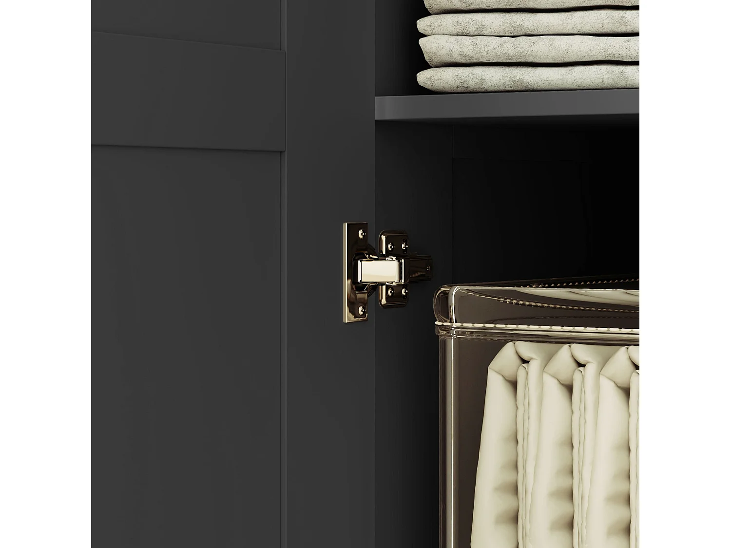 Corarani Black 2 Door Wardrobe with Hanging Rail and Internal Shelves