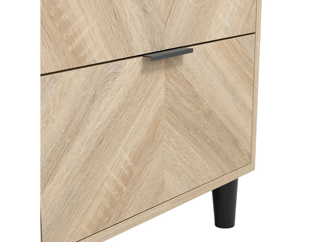 Skerries 1 Door Chevron Wardrobe Natural Oak Finish