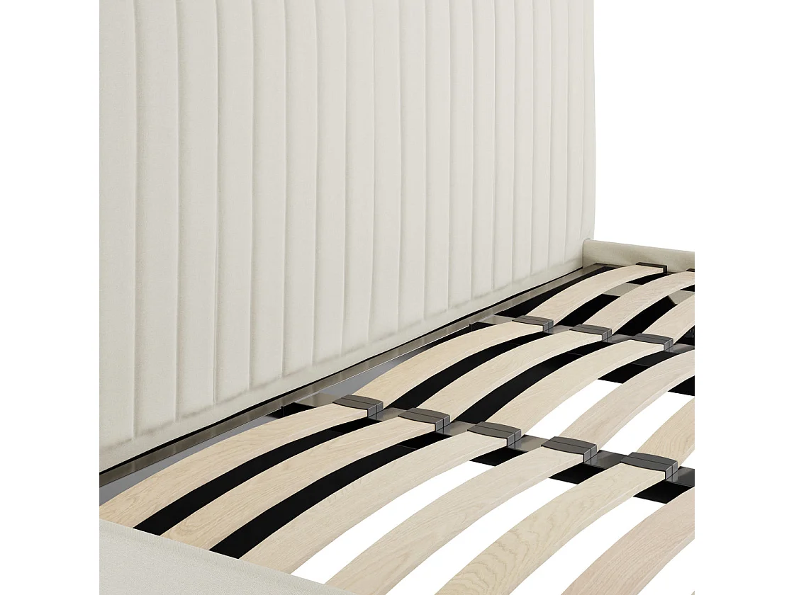 Dublin Cream 6ft Super King Ottoman Bed with Tall Ribbed Headboard