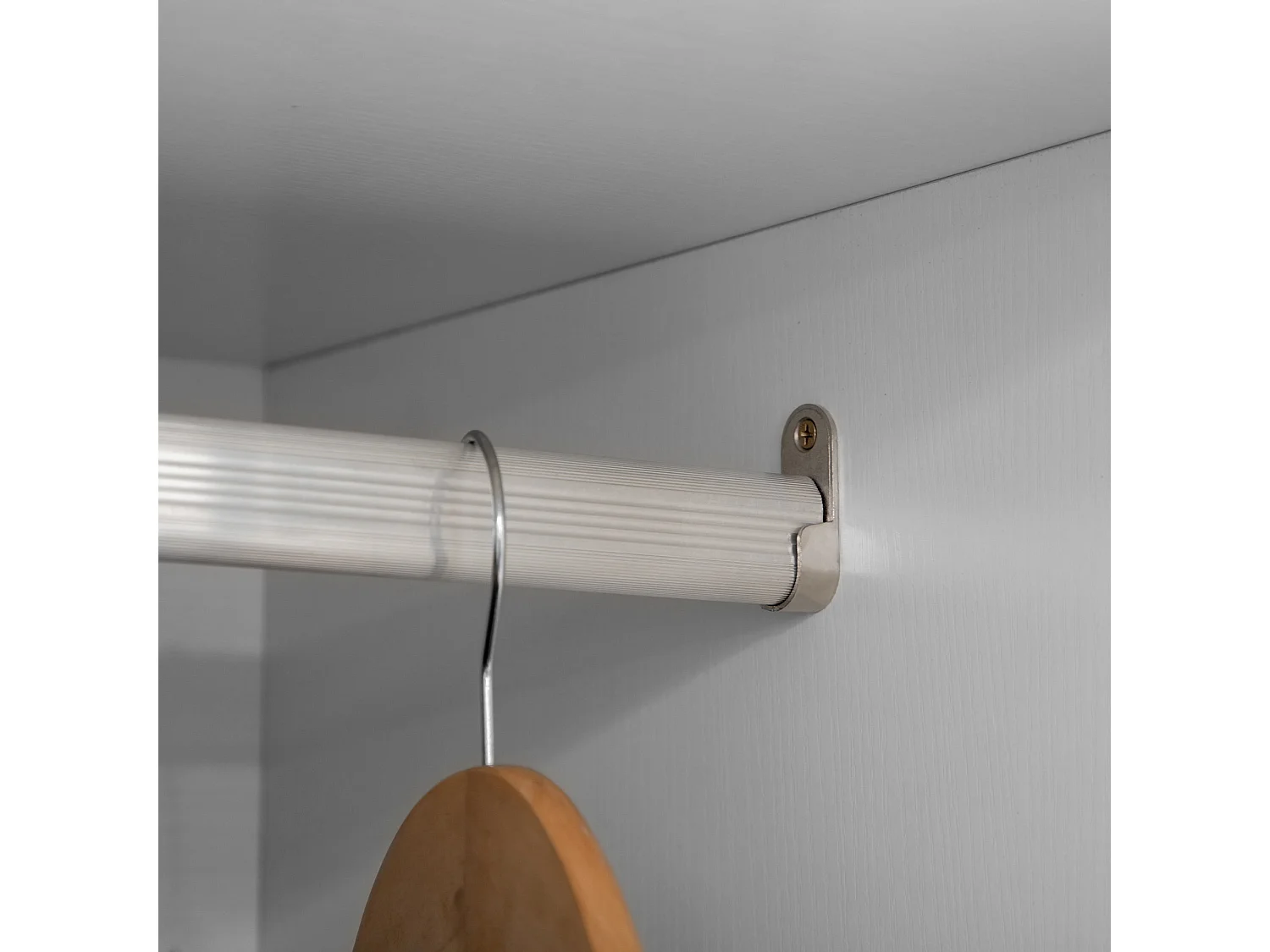 Coralia White and Oak 2 Door Wardrobe with Hanging Rail and 2 Drawers