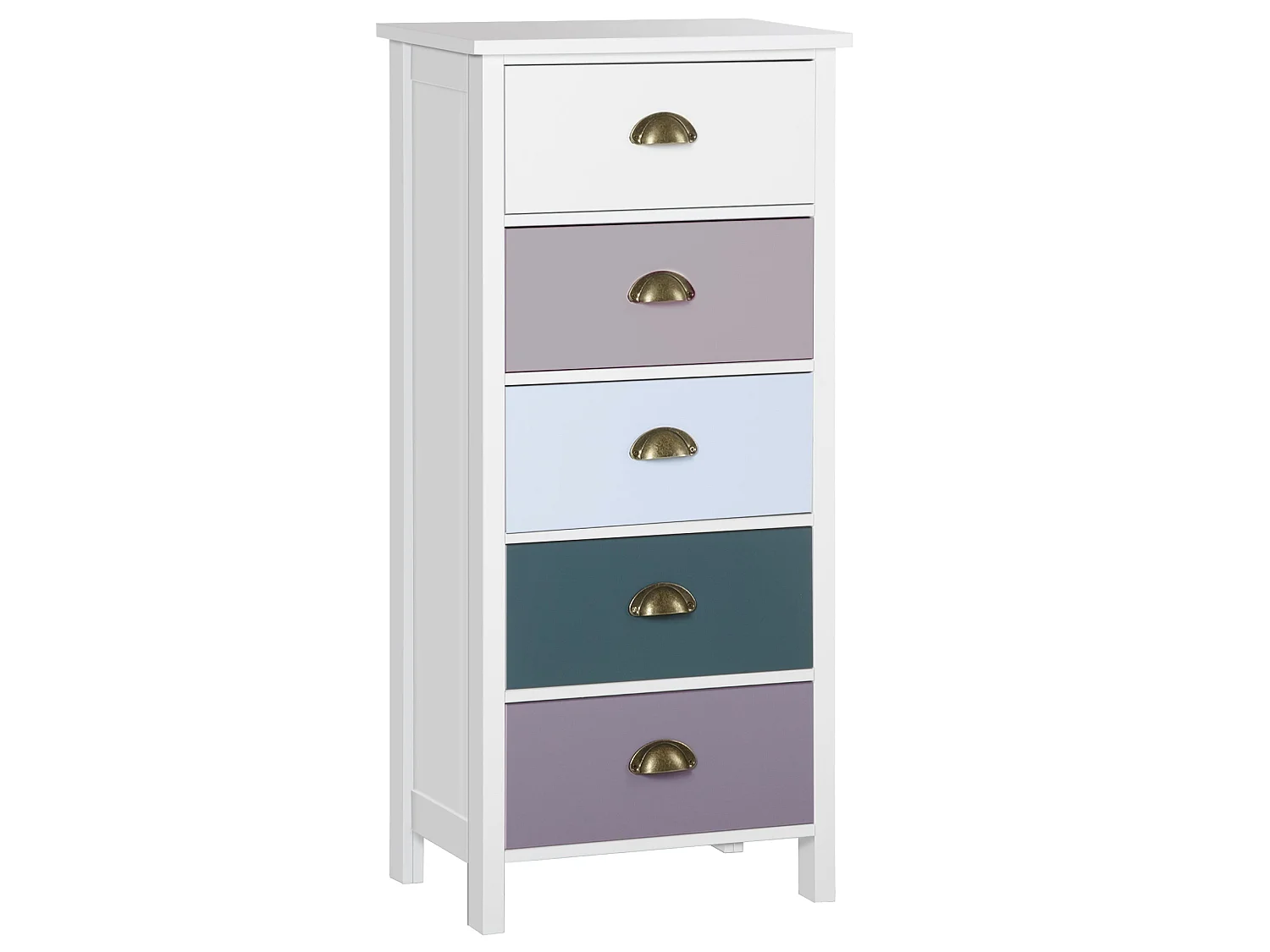 Sanido Slim 5 Drawer Storage Chest Multicolour Blue Finish