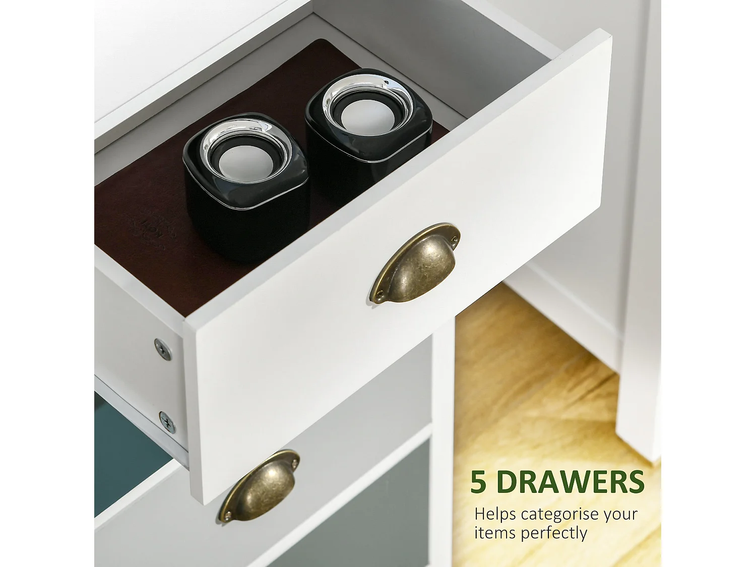 Sanido Slim 5 Drawer Storage Chest Multicolour Blue Finish