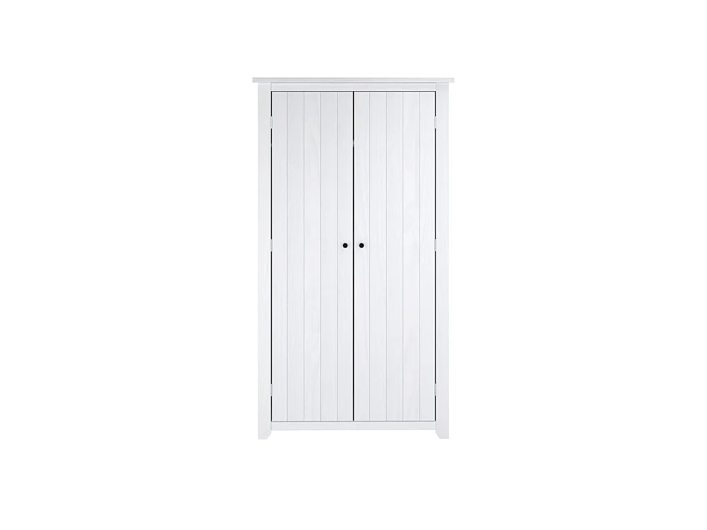 Tralee Panelled White Washed Pine 2 Door Wardrobe