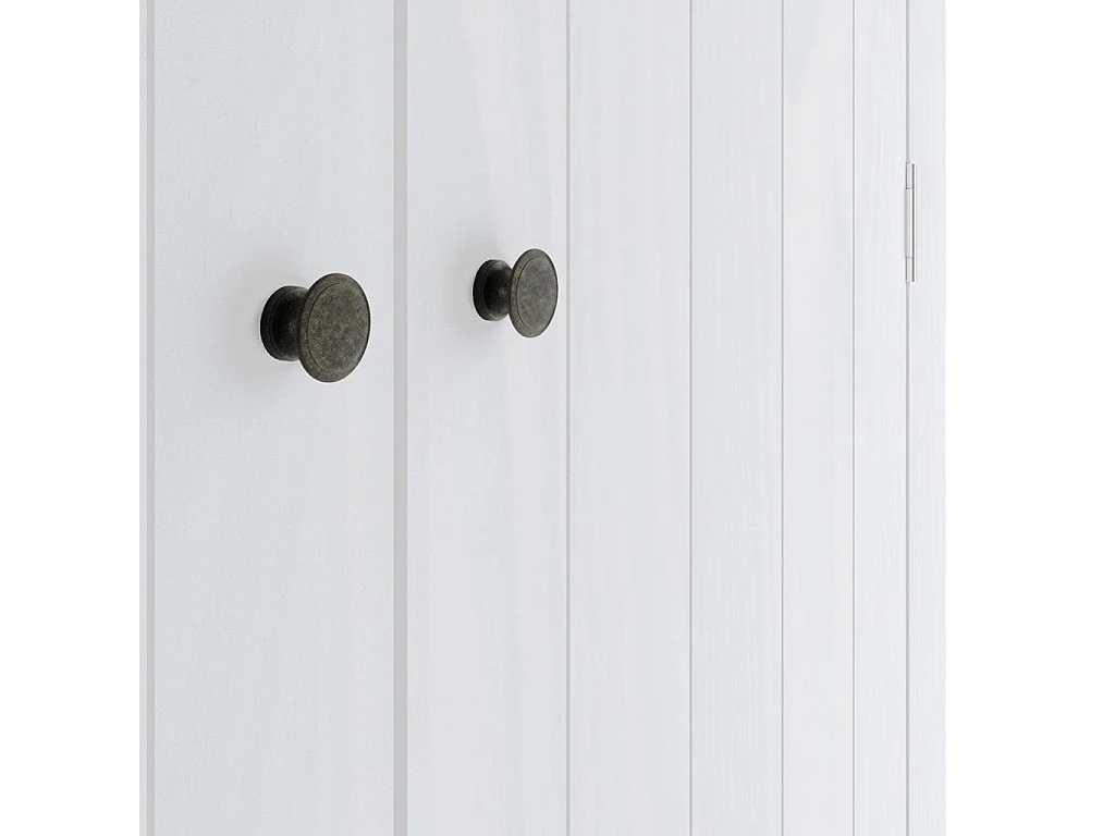 Tralee Panelled White Washed Pine 2 Door Wardrobe