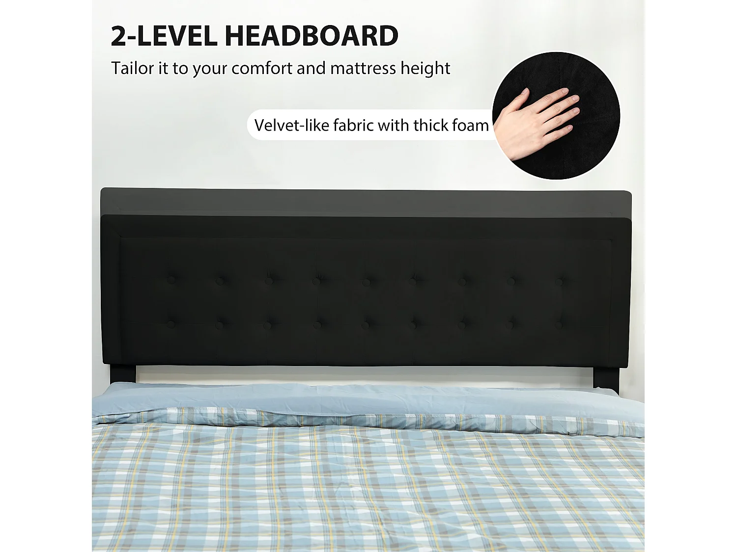 Banado King Size Ottoman Bed Frame with Gas Lift Storage and Front Divan Drawer Black Velvet Feel