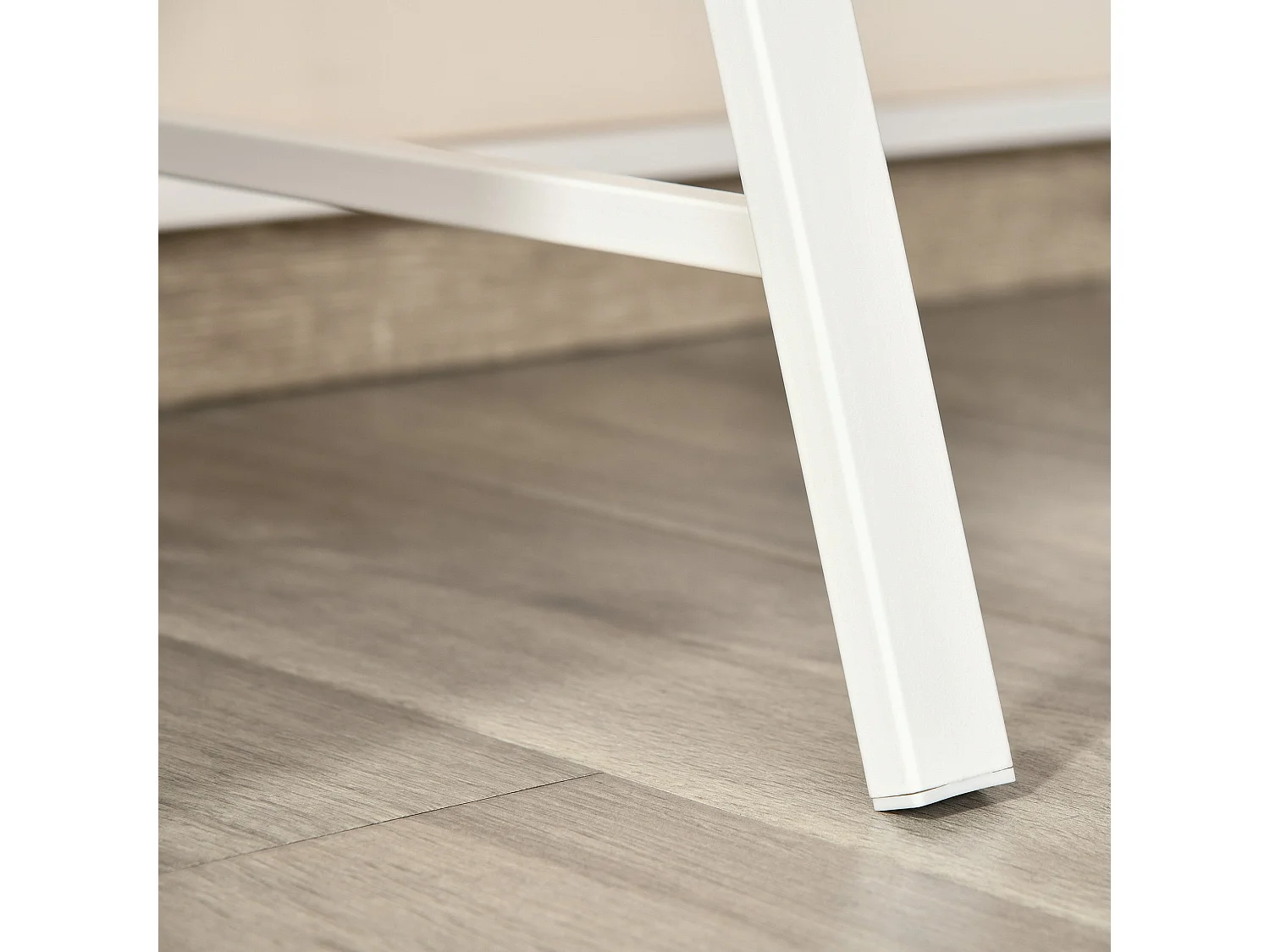 Dodosu 84cm Compact White and Oak Writing Desk with Raised Storage Shelf