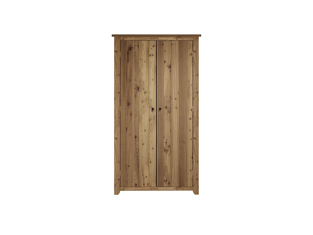 Tralee Brown Pine Double Door Wardrobe 103cm x 186cm x 57cm