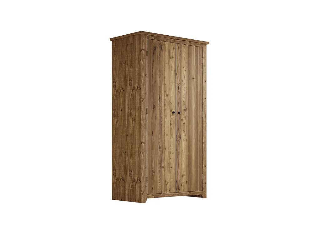 Tralee Brown Pine Double Door Wardrobe 103cm x 186cm x 57cm