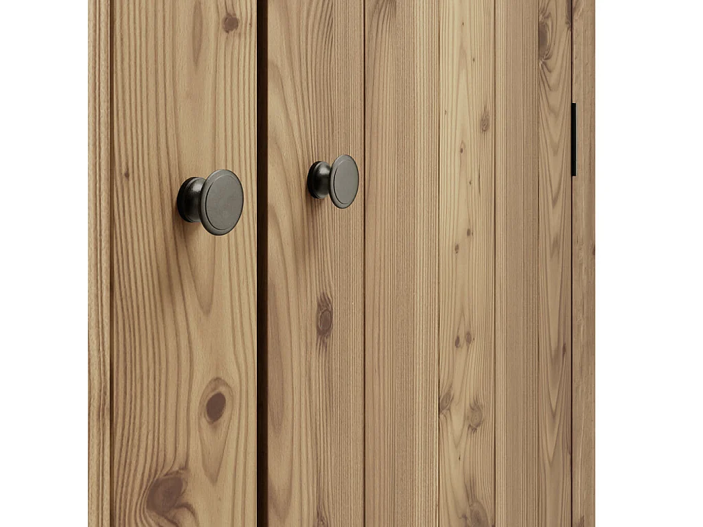 Tralee Brown Pine Double Door Wardrobe 103cm x 186cm x 57cm