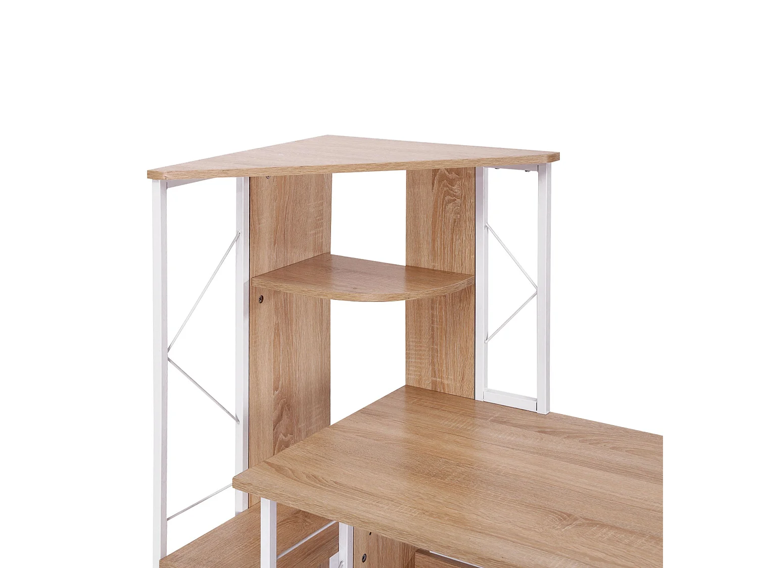 Lasomo 133cm Oak Effect Desk with Drawers and Reversible Shelving