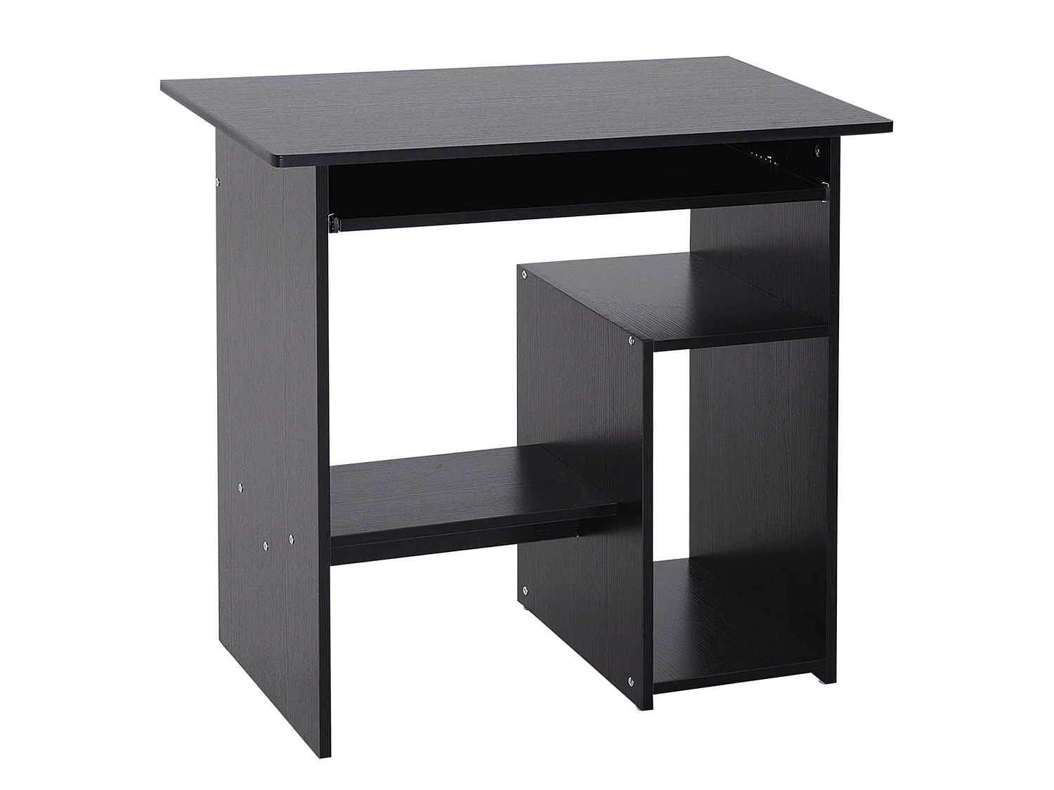 Moke 120cm White Desk with Built in Shelving Laminated Particleboard Compact Workstation