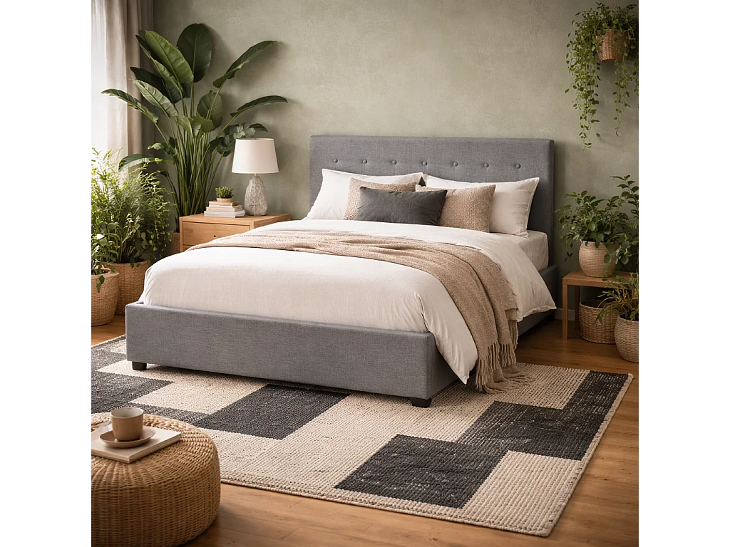 Carrick 5ft King Bed Soft Grey Tufted Velvet Headboard and Footboard