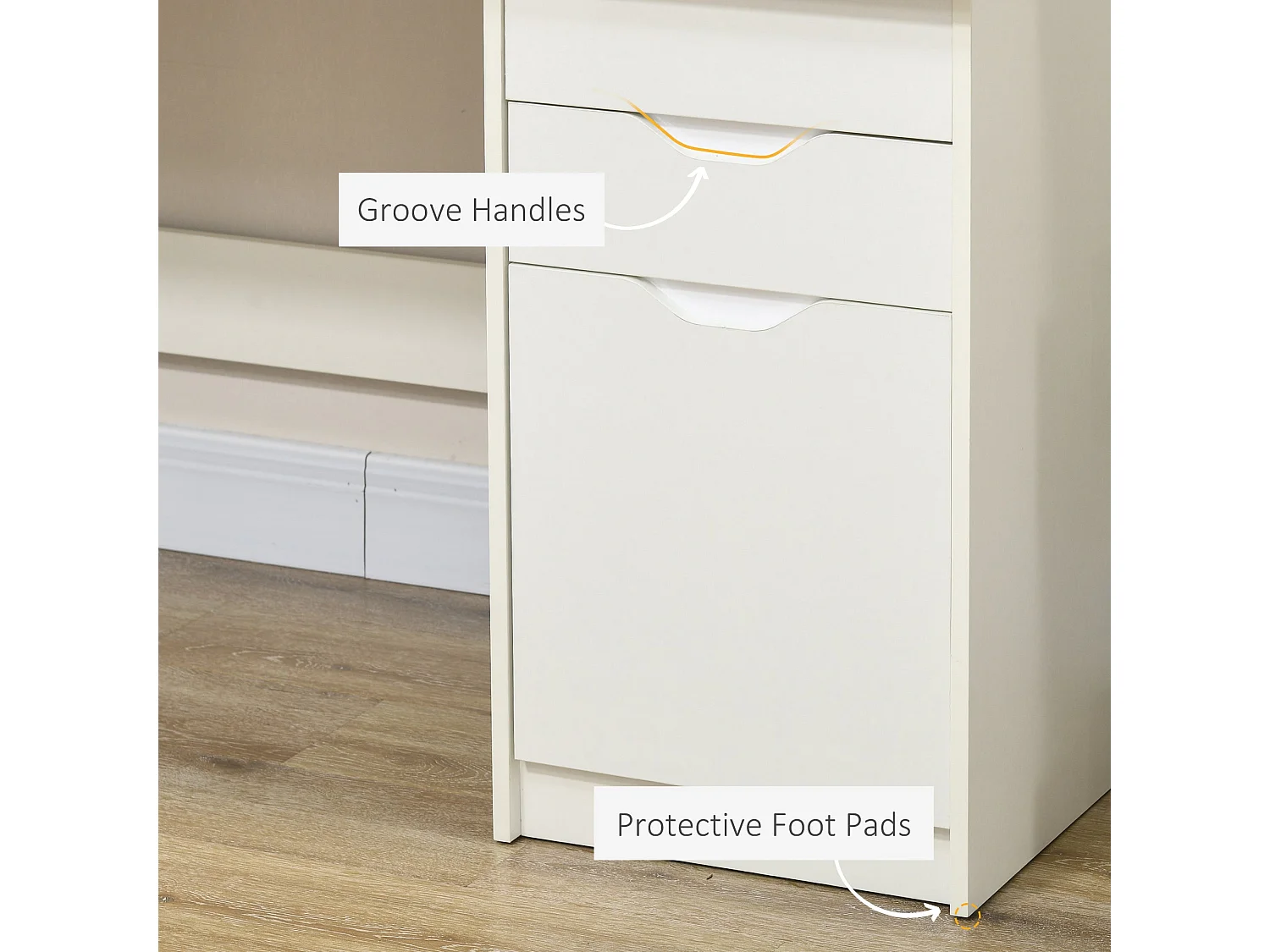 Niba 120cm High Gloss White Desk with Drawers and Cabinet