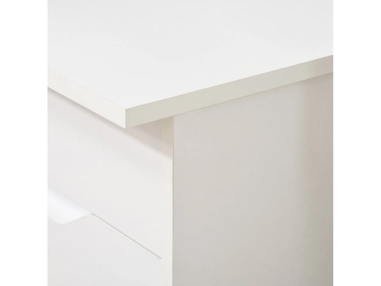 Niba 120cm High Gloss White Desk with Drawers and Cabinet