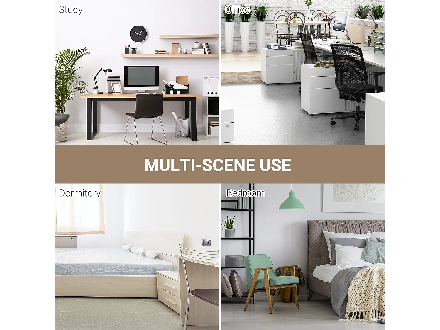 Modo 120cm White and Oak Work Desk with Steel Frame