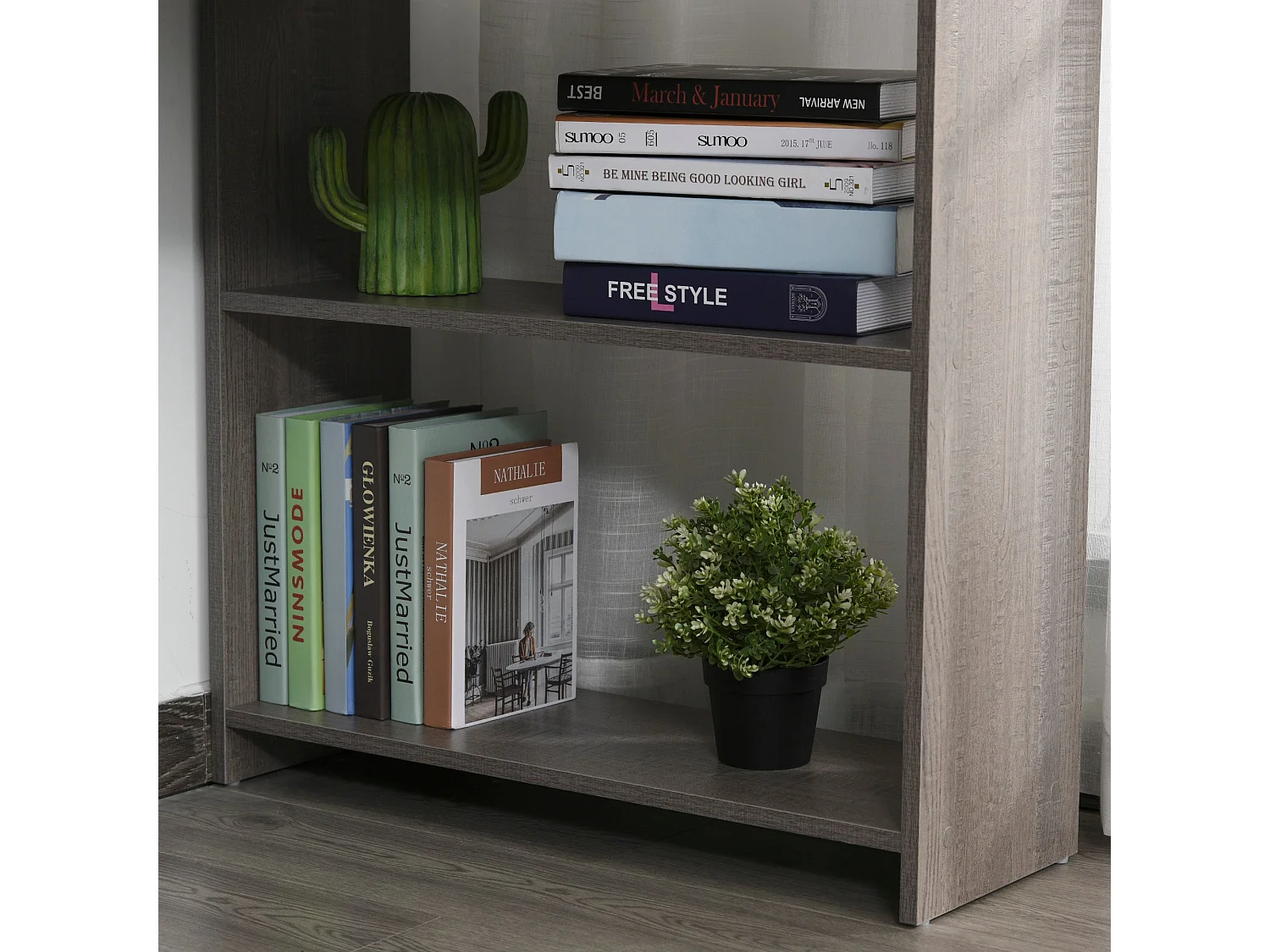 Nifi 120cm Grey L Shaped Corner Desk with Keyboard Tray Drawer Shelves