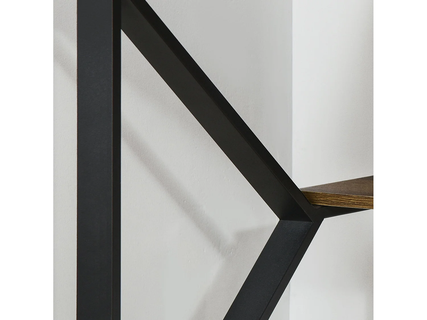 Filudi 120cm Wood Effect Desk Black and Brown with Storage Shelf