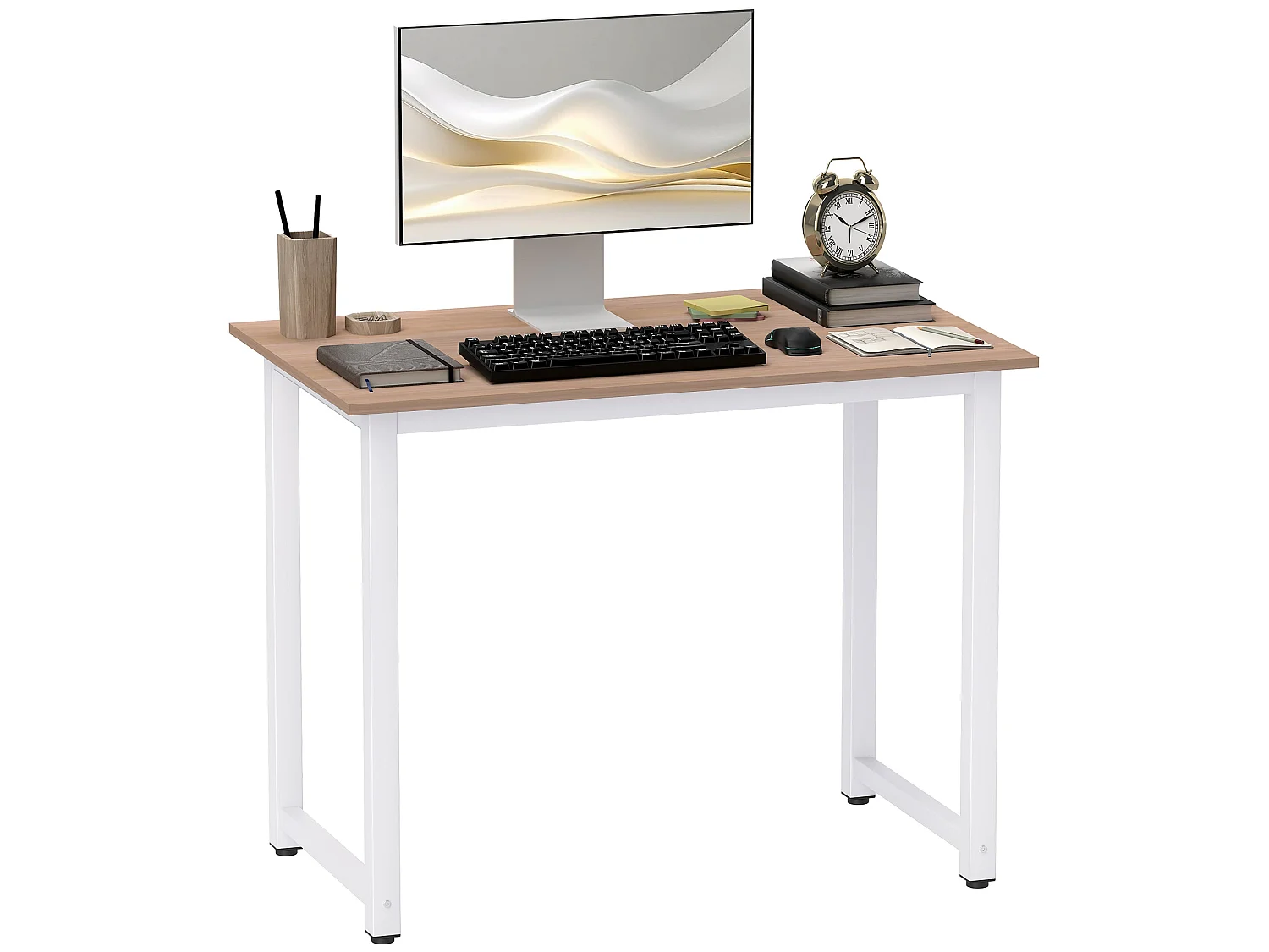 Raha 100cm White Metal Frame Writing Desk