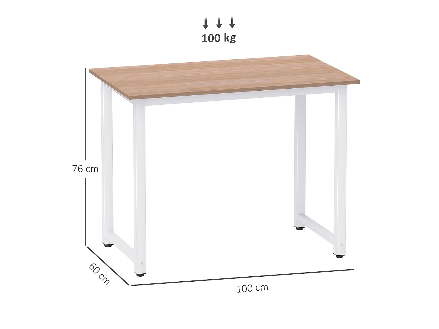 Raha 100cm White Metal Frame Writing Desk